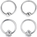 BodyCandy 16G 3/8 Howling Ghost BCR Captive Ring Set of 4 — main product shot