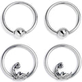 BodyCandy 16G 3/8 Crescent Moon BCR Captive Ring Set of 4 — main product shot