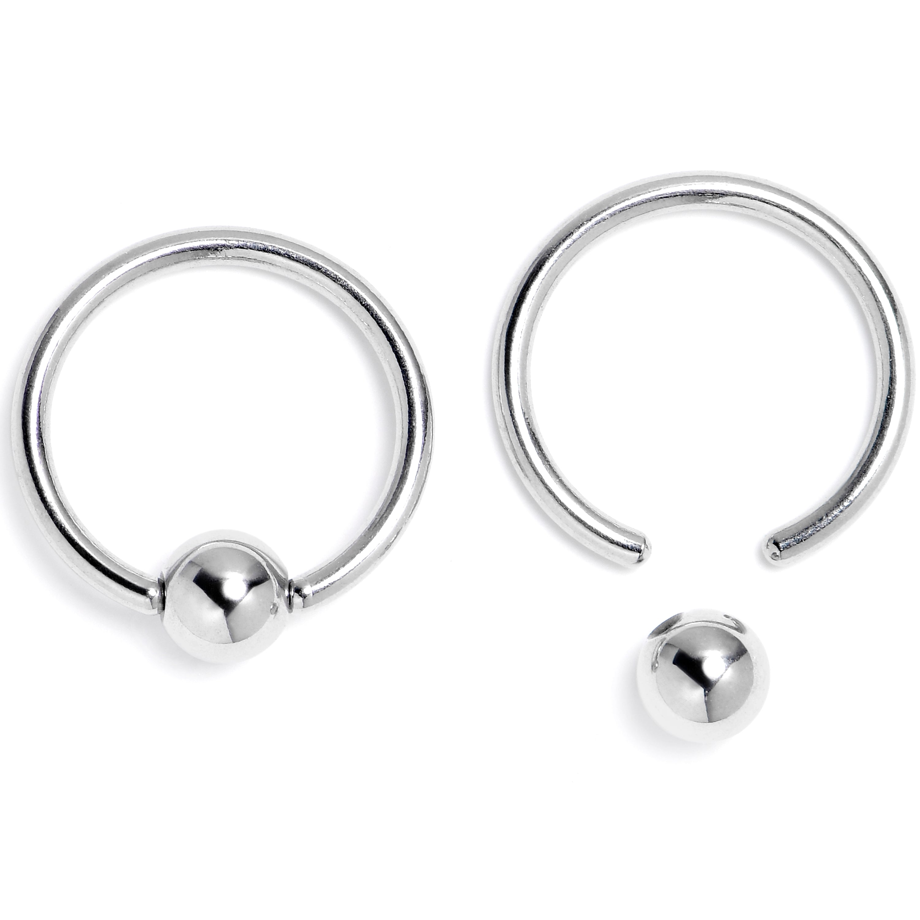 BodyCandy 16G 3/8 Mushroom Red Top BCR Captive Ring Set of 4 — lifestyle context