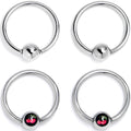 BodyCandy 16G 3/8 Cherry Ball BCR Captive Ring Set of 4 — main product shot