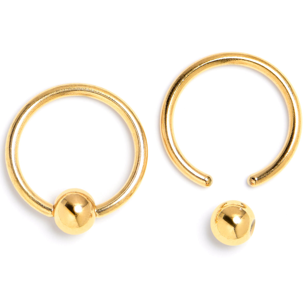 BodyCandy 16G 3/8 Blue Gem Gold Tone Style Knife BCR Captive Ring Set of 4 — lifestyle context