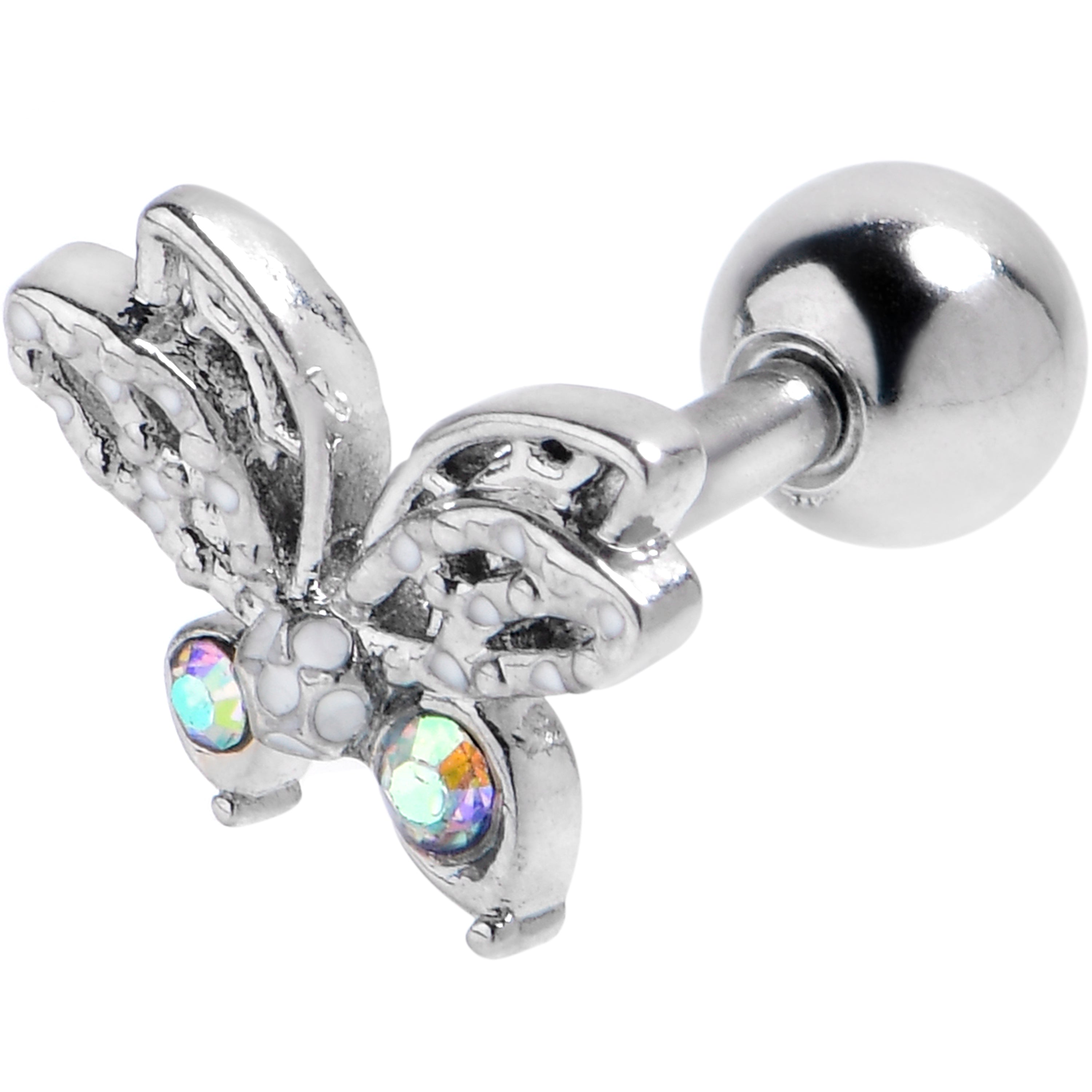 BodyCandy 16G 1/4 Aurora CZ Gem Ultra Drama Butterfly Cartilage Tragus Earring — main product shot