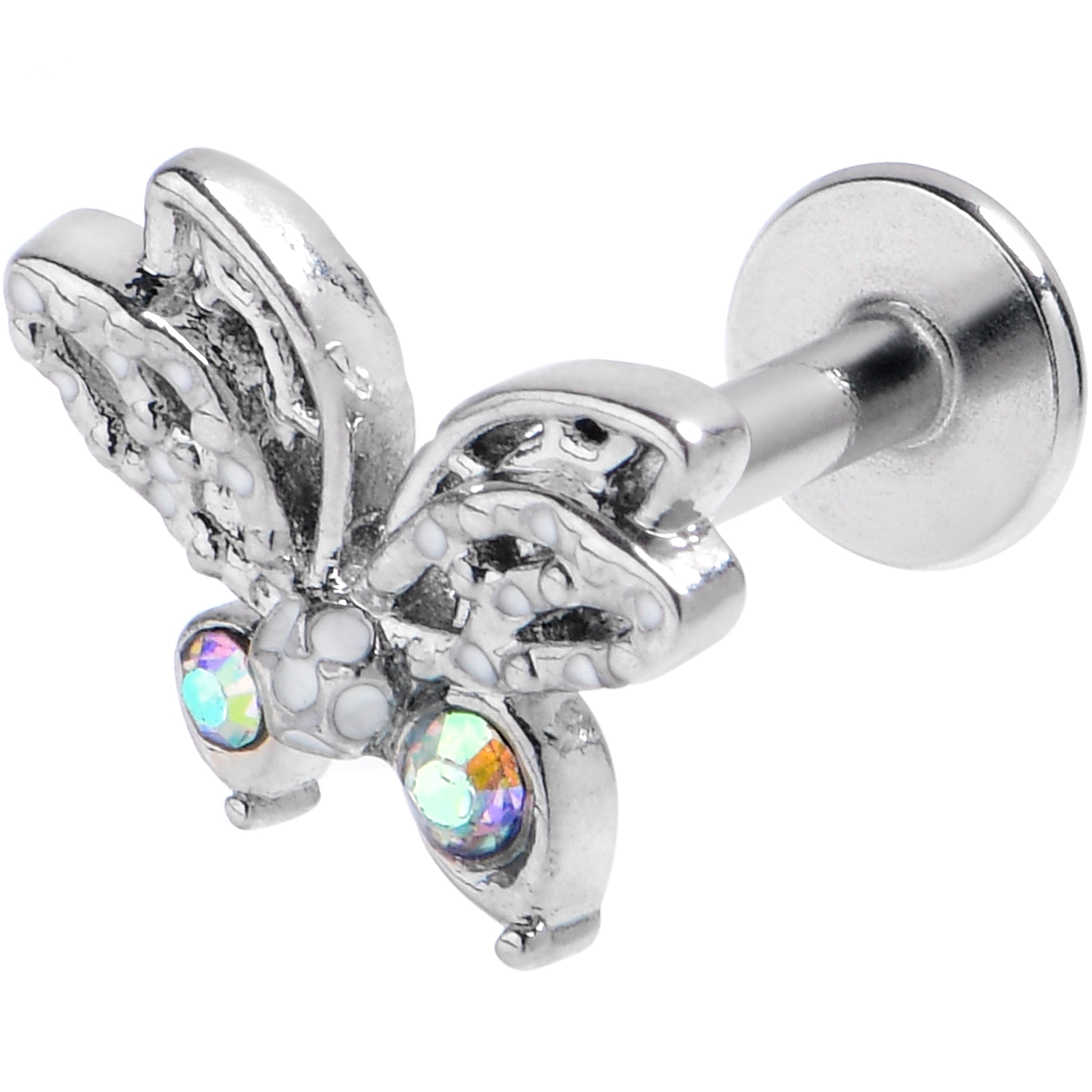 BodyCandy 16G 5/16 Aurora CZ Gem Ultra Drama Butterfly Labret Monroe Tragus — main product shot