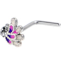 BodyCandy 20G 7mm Clear Gem Peacock Purple L Shape Nose Ring — main product shot