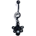 BodyCandy Clear Gem Black Faux Peal Treasure Octopus Dangle Belly Ring — main product shot