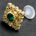 BodyCandy 16G 5/16 Green Gem Classic Cross PTFE Bioplast Labret Monroe Tragus — main product shot