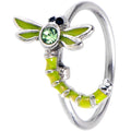 BodyCandy 20G 5/16 Green Gem Dragonfly Green Nose Hoop — main product shot