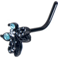 BodyCandy 20G 7mm Blue CZ Gem Black Night Drama Butterfly L Shape Nose Ring — main product shot