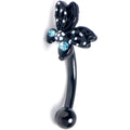 BodyCandy 16G 5/16 Blue CZ Gem Night Drama Butterfly Curved Eyebrow Ring — main product shot