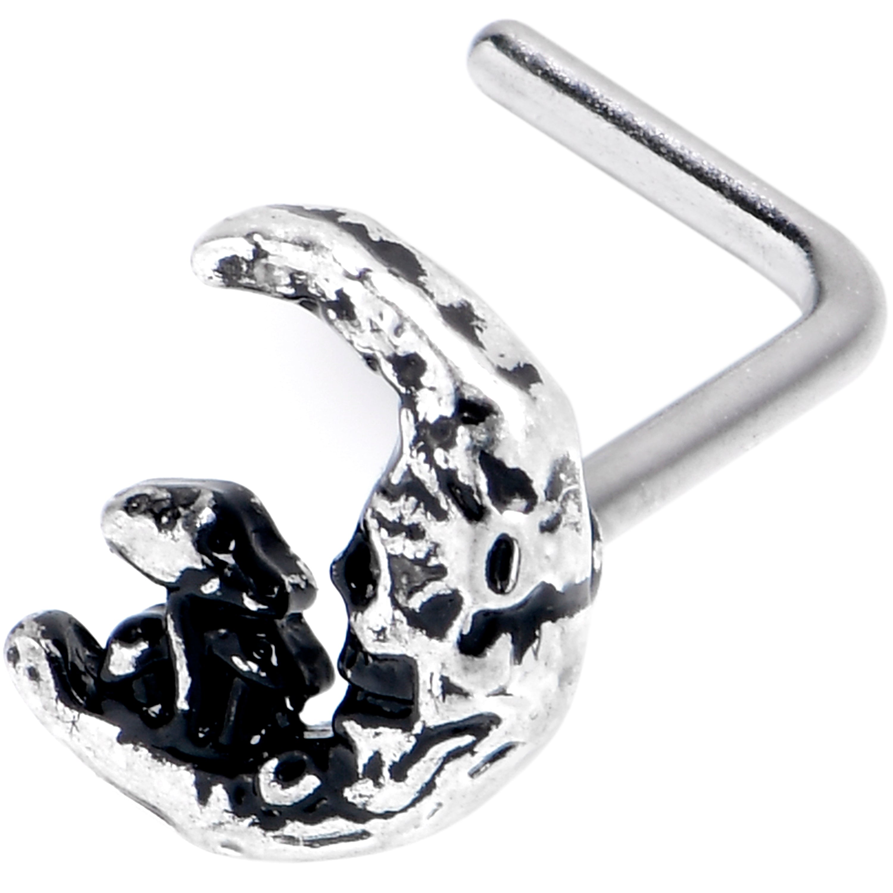 BodyCandy 20G 7mm Mushrooms on the Moon L Shape Nose Ring — main product shot