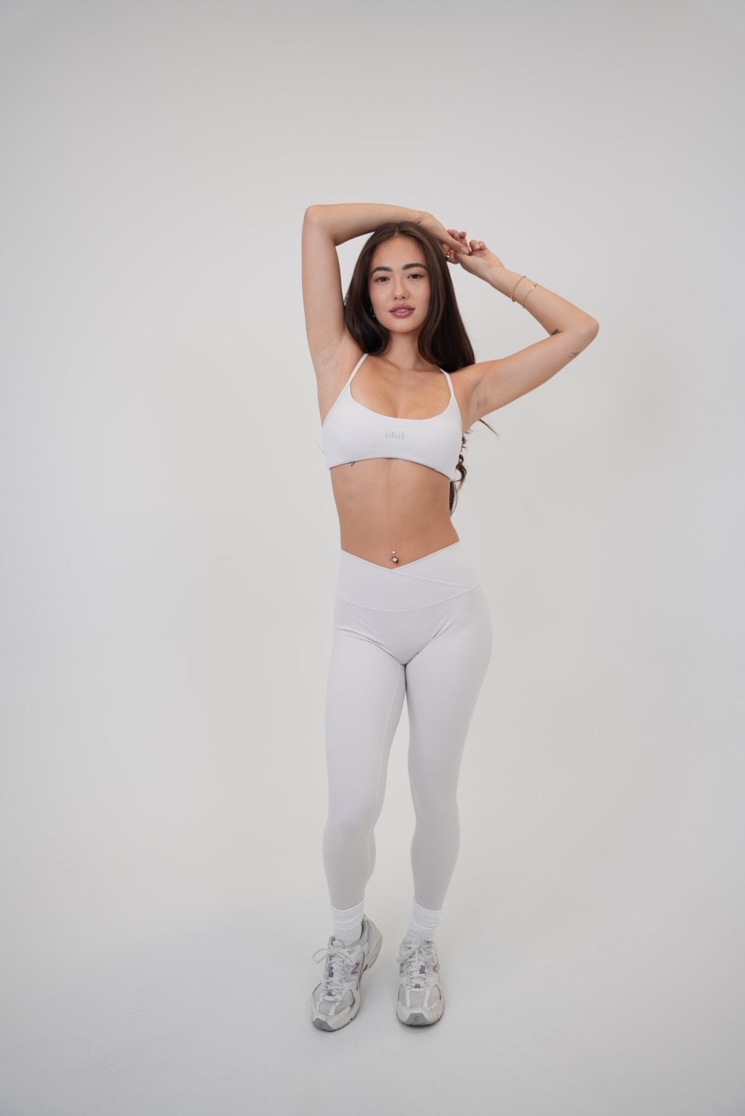 KIMITH BRAND My Time Is Divine Lime White Cross-Back Butter Soft Bra — color detail