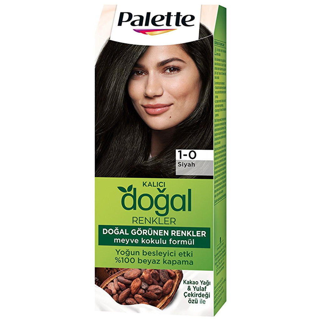 Palette Natural Colors Permanent Black Hair Dye 1-0 - Achieve Natural-Looking, Long-Lasting, Rich Black Hair Color with Natural Ingredients