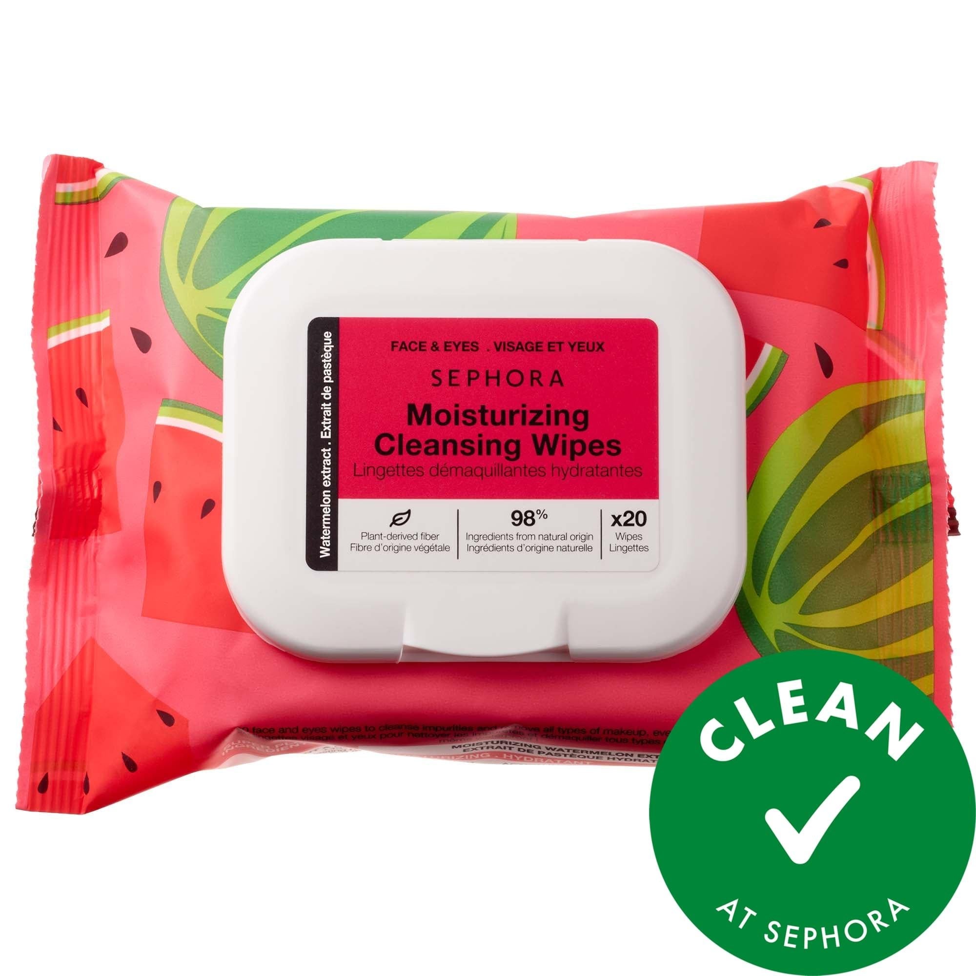 Sephora Cleansing + Exfoliating Facial Wipes: Quickly Remove Makeup, Hydrate, & Reveal Radiant Skin - Natural, Vegan On-the-Go Skincare