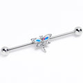 BodyCandy 14G Aurora CZ Gem Understated Dragonfly Industrial Barbell 38mm — main product shot