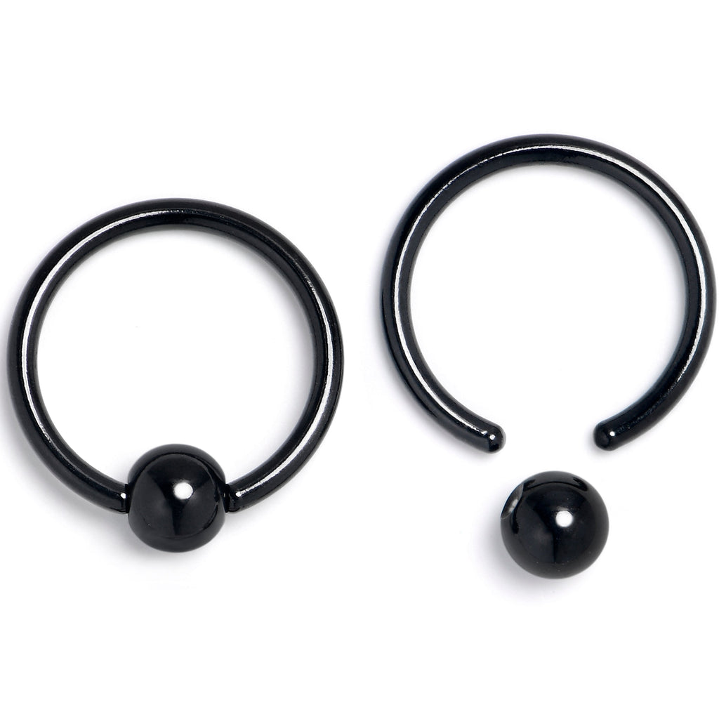 BodyCandy 16G 3/8 Green Faux Opal Black Moon Sun BCR Horseshoe Set of 4 — lifestyle context