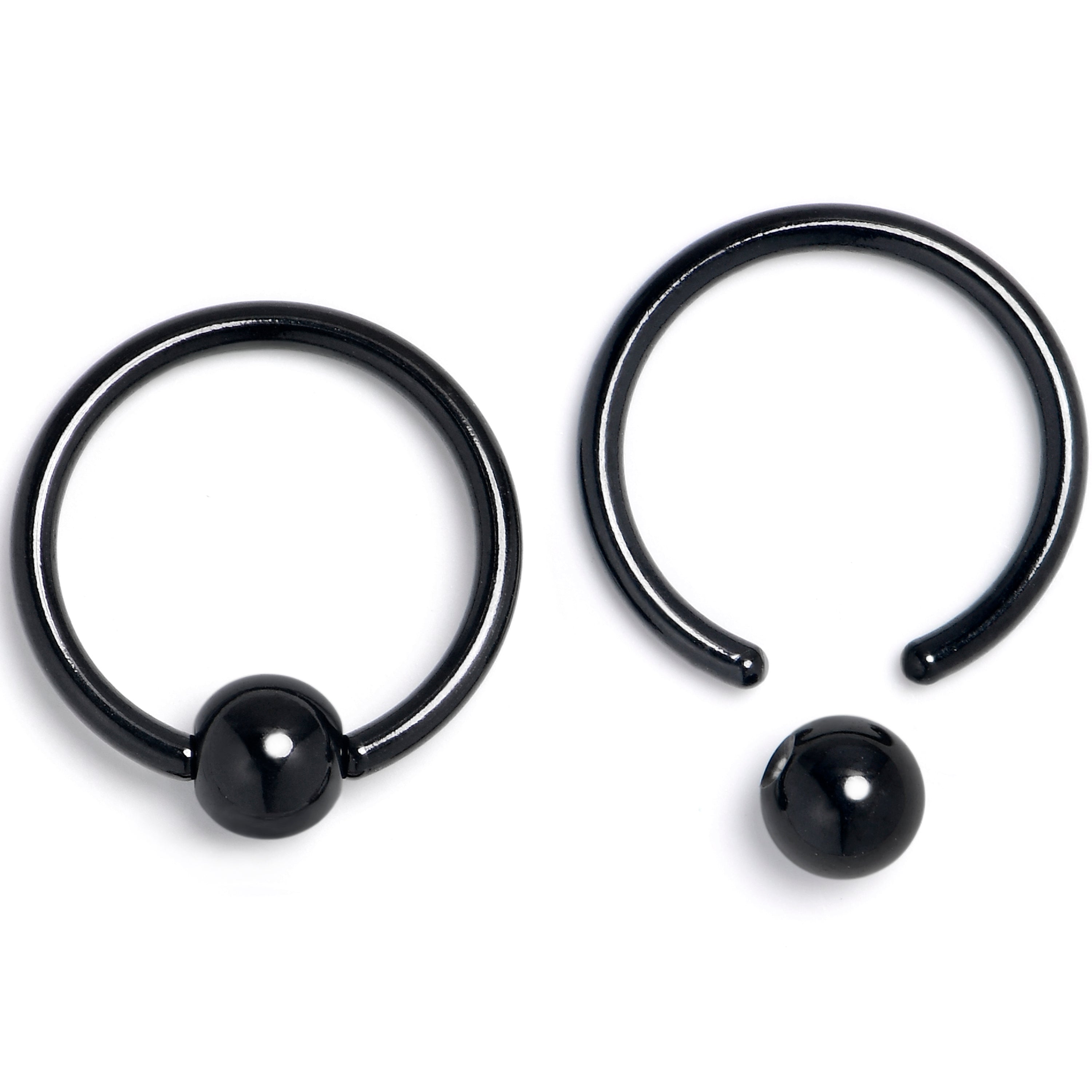 BodyCandy 16G 3/8 Green Faux Opal Black Moon Sun BCR Horseshoe Set of 4 — lifestyle context