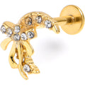 BodyCandy 16G 5/16 Clear Gem Gold Tone Moon Bow Heart Labret Monroe Tragus — main product shot