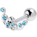 BodyCandy 16G 1/4 Blue Gem Scrolling Elegance Cartilage Tragus Earring — main product shot