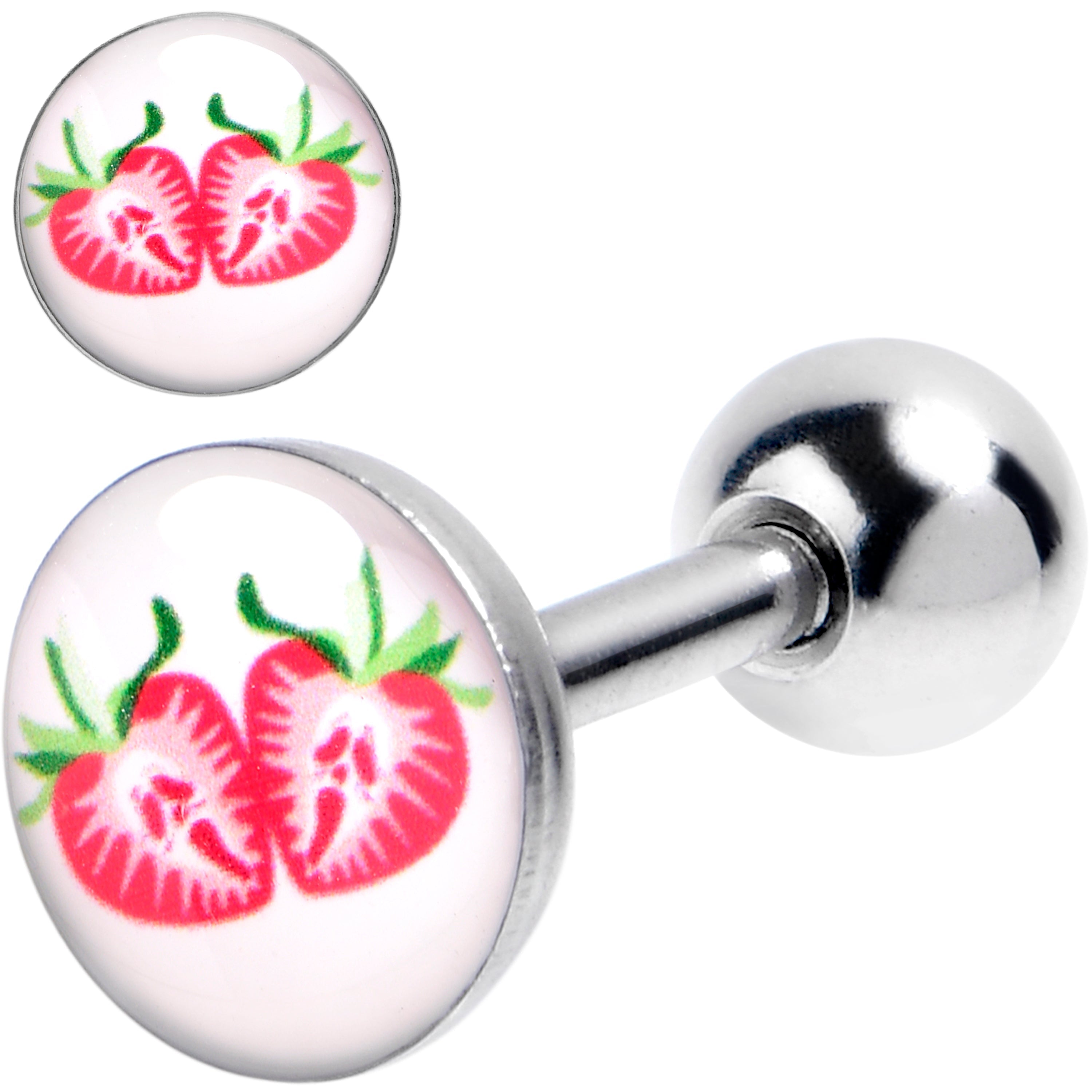 BodyCandy 16G 1/4 Screaming Strawberry Horror Fruit Cartilage Tragus Earring — main product shot