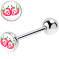 BodyCandy Screaming Strawberry Horror Fruit Barbell Tongue Ring — main product shot