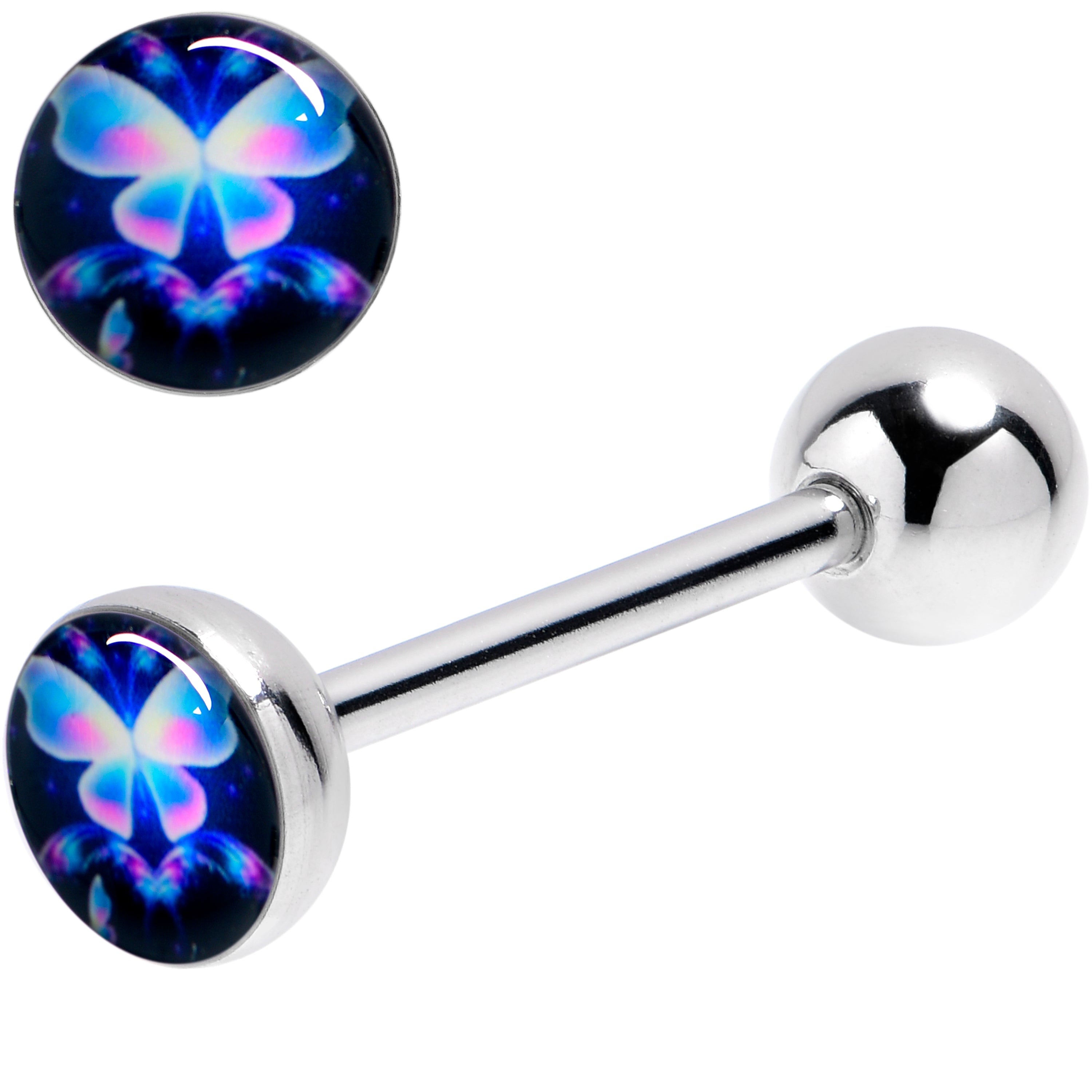 BodyCandy Futuristic Butterfly Barbell Tongue Ring — main product shot