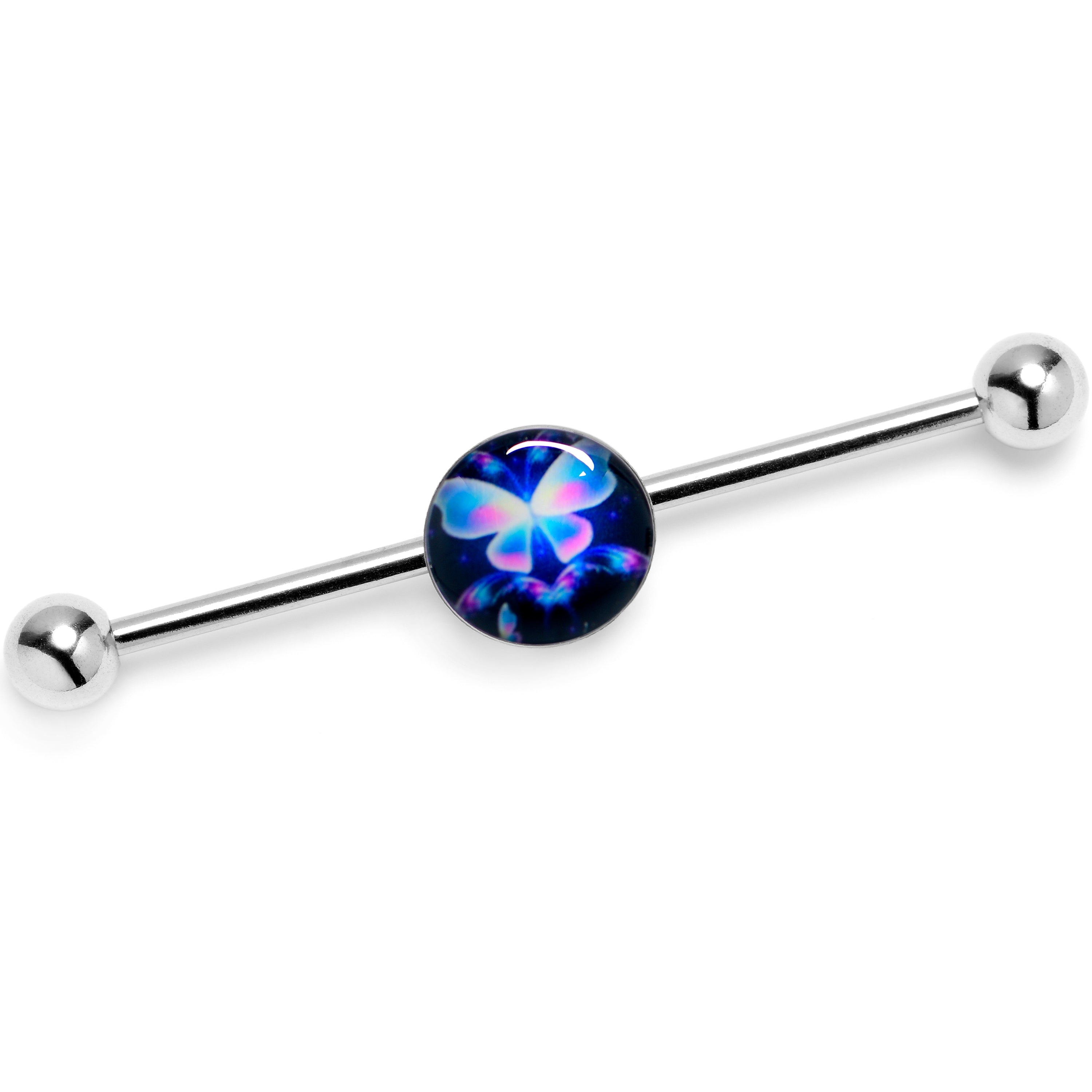 BodyCandy 14G Futuristic Butterfly Industrial Barbell 38mm — main product shot