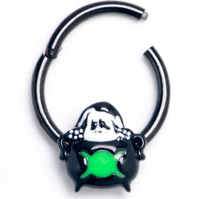 16G 3/8 Triple Moon Cauldron Hinged Segment Ring
