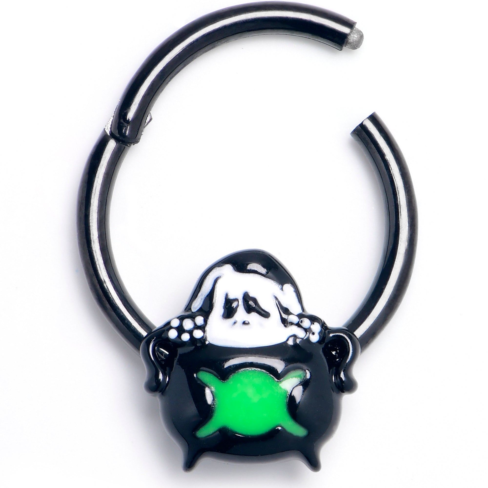 BodyCandy 16G 3/8 Triple Moon Cauldron Hinged Segment Ring — main product shot
