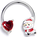 BodyCandy 16G 3/8 Red Gem Santa Bag Heart Horseshoe Circular Barbell — main product shot