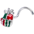 BodyCandy 20G 7mm Clear Gem Skeleton Hand Present Left Side Nose Screw — main product shot