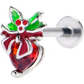 BodyCandy 16G 5/16 Red Gem Festive Holiday Ornament Labret Monroe Tragus — main product shot