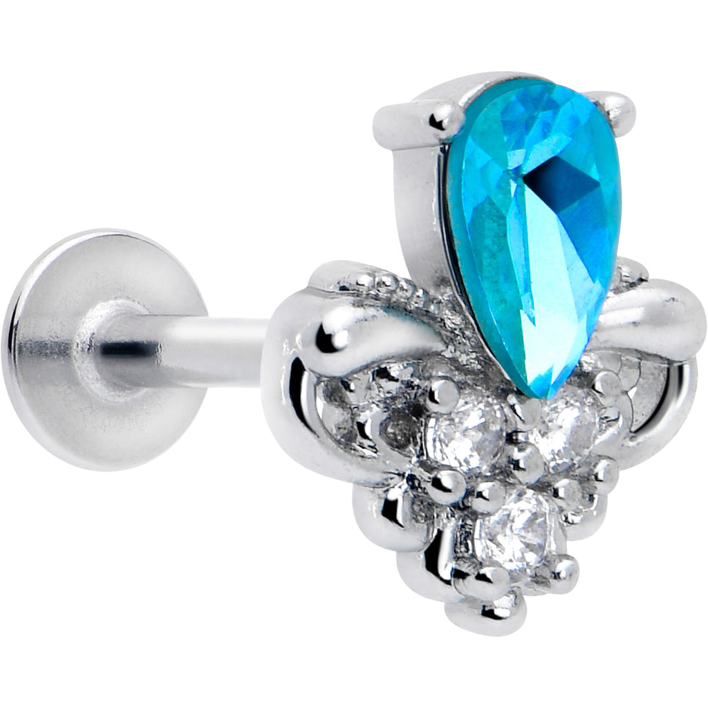 BodyCandy 16G 5/16 Blue Gem Style Simplicity Labret Monroe Tragus — main product shot