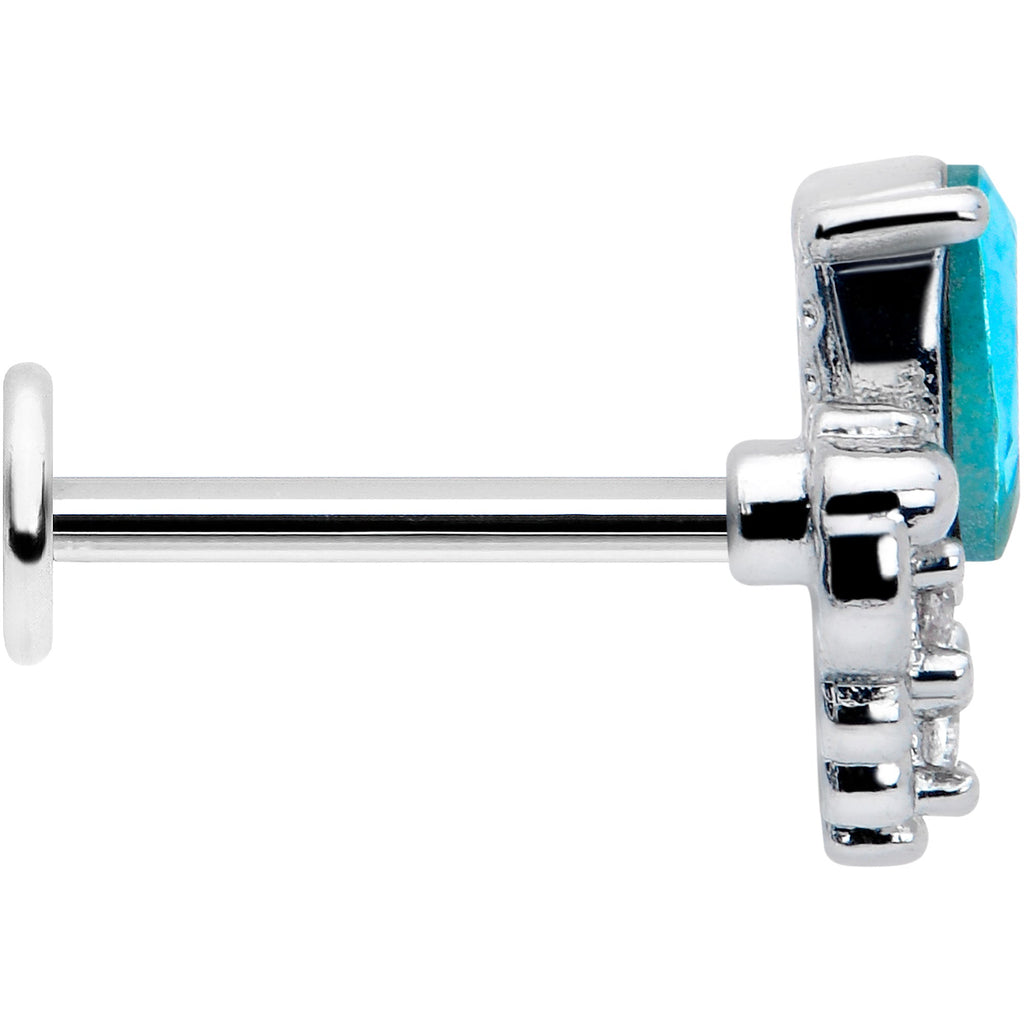 BodyCandy 16G 5/16 Blue Gem Style Simplicity Labret Monroe Tragus — side view