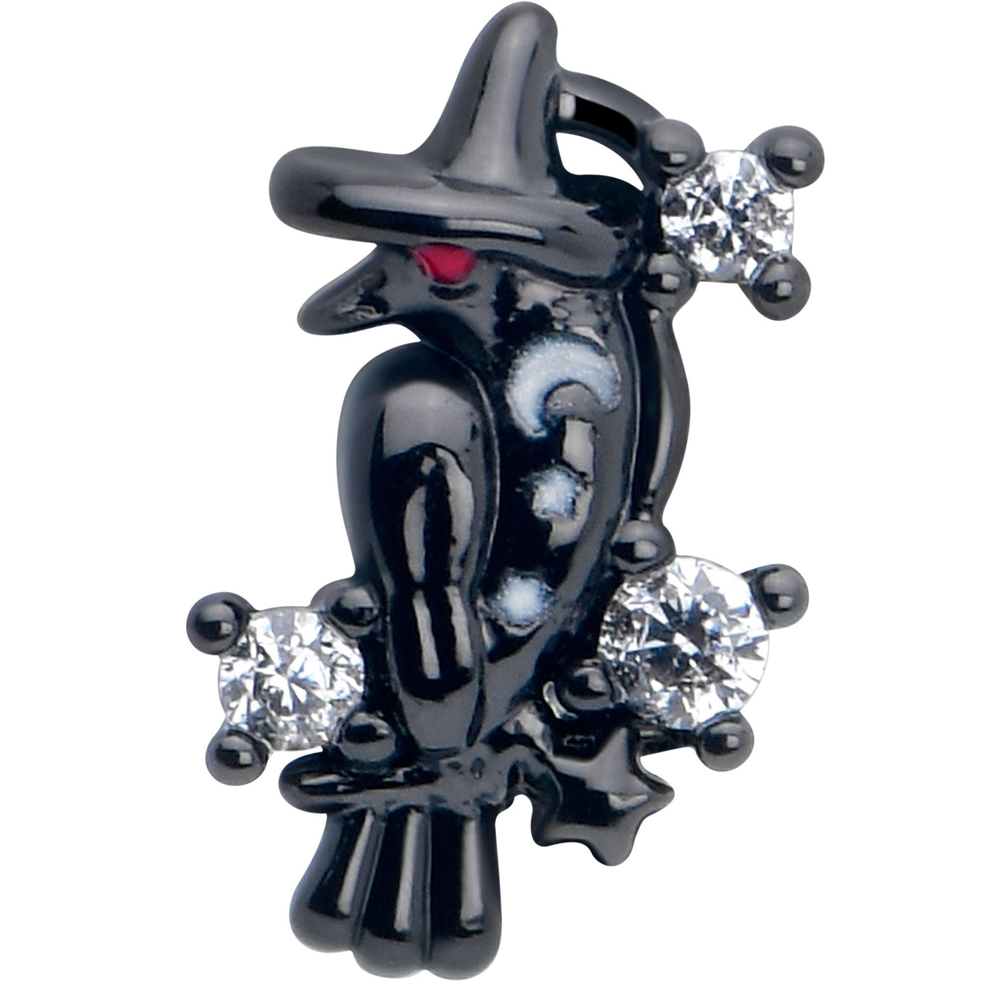BodyCandy 16G 5/16 Clear CZ Gem Black Raven Witch Labret Monroe Tragus — lifestyle context