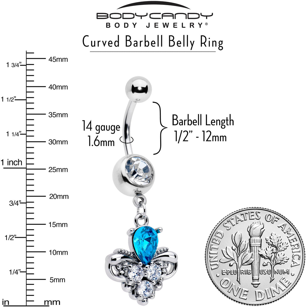 BodyCandy Blue Clear Gem Style Simplicity Dangle Belly Ring — lifestyle context
