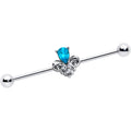 BodyCandy 14G Blue Gem Style Simplicity Industrial Barbell 38mm — main product shot