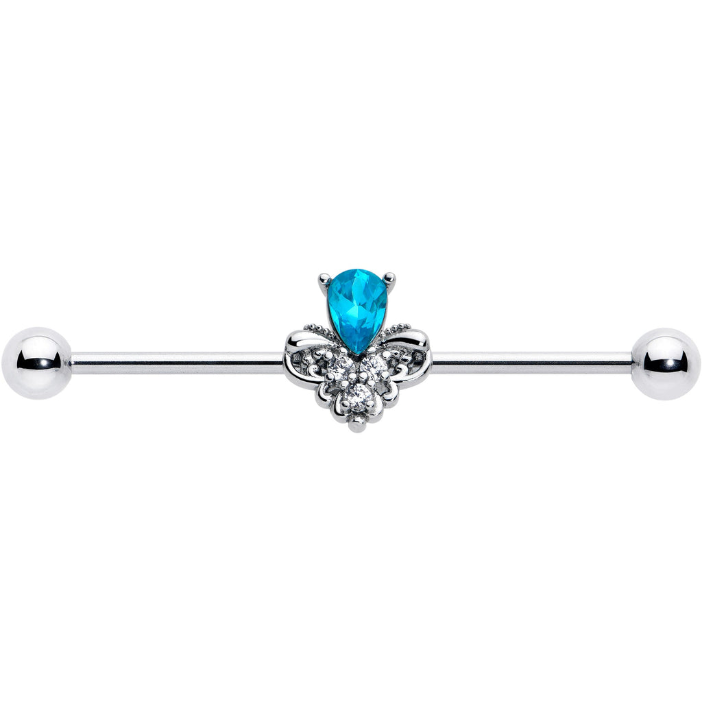 BodyCandy 14G Blue Gem Style Simplicity Industrial Barbell 38mm — lifestyle context