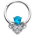 BodyCandy 16G 3/8 Blue Gem Style Simplicity Hinged Segment Ring — main product shot