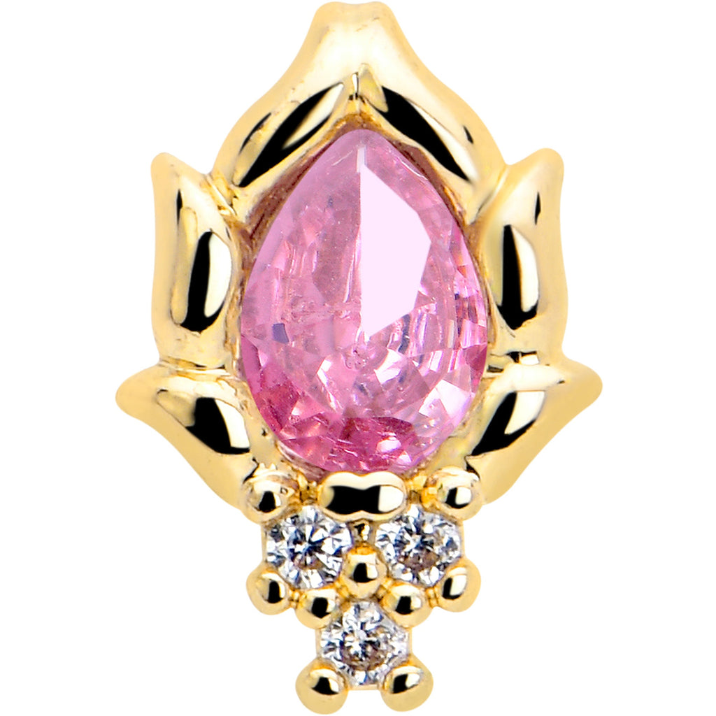 BodyCandy 16G 1/4 Pink CZ Gem Gold Tone Style Fire Labret Monroe Tragus — lifestyle context