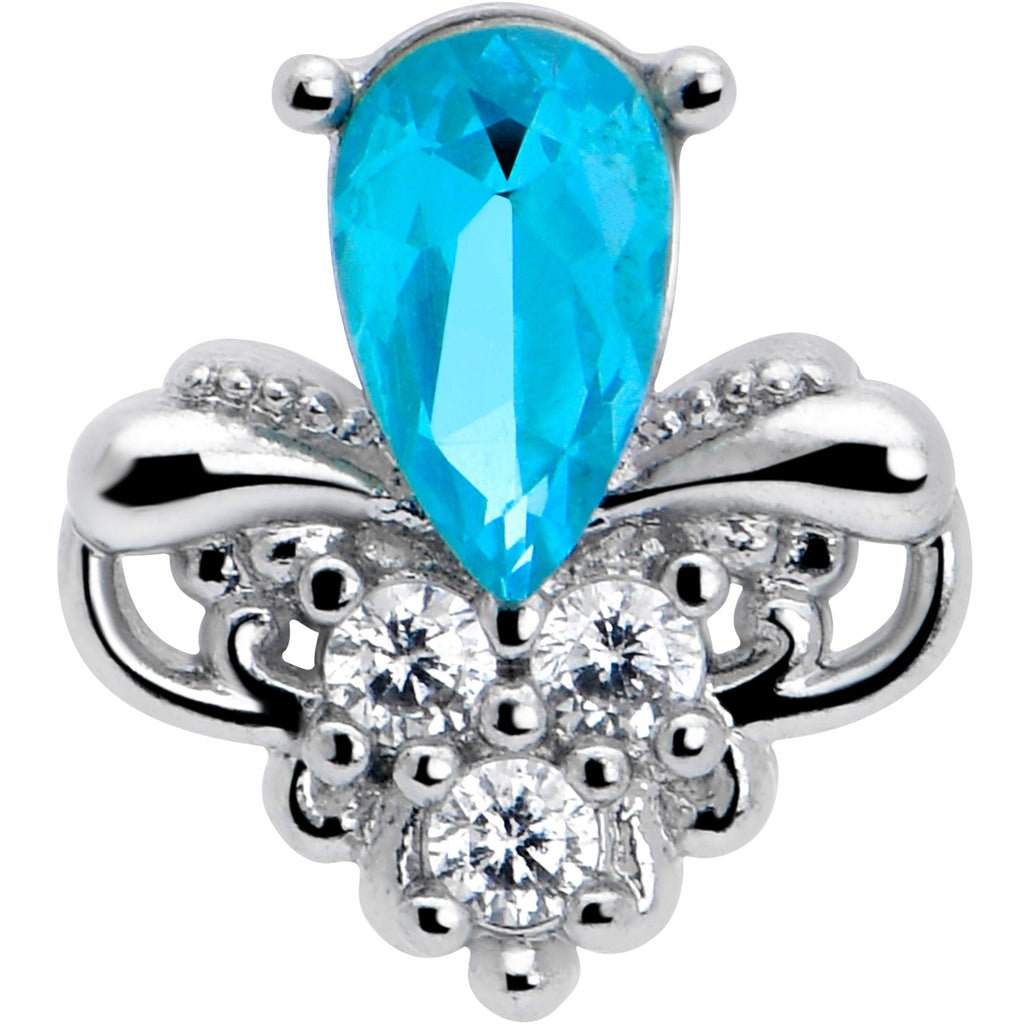 BodyCandy 16G 1/4 Blue Gem Style Simplicity Labret Monroe Tragus — lifestyle context