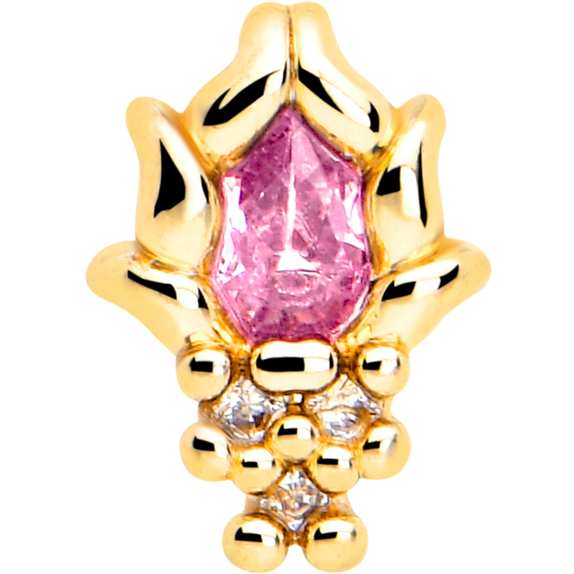 BodyCandy 20G 7mm Pink CZ Gem Gold Tone Style Fire L Shape Nose Ring — lifestyle context