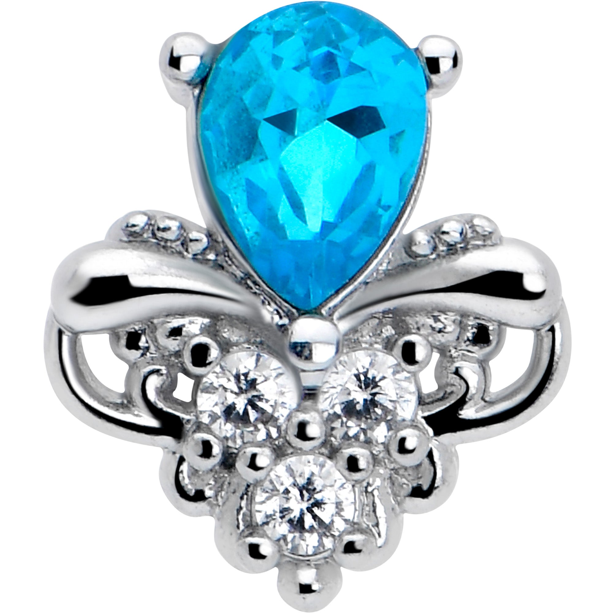 BodyCandy 20G 7mm Blue Gem Style Simplicity L Shape Nose Ring — lifestyle context