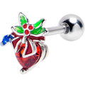 BodyCandy 16G 1/4 Red Gem Festive Holiday Ornament Cartilage Tragus Earring — main product shot