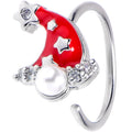 BodyCandy 20G 5/16 Clear Gem Santa Hat Stars Red Nosed Hoop — main product shot