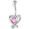 BodyCandy Pink CZ Gem Wrapped In Heart Belly Ring — main product shot