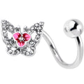 BodyCandy Clear Gem Fabulous Butterfly Pink Spiral Twister Belly Ring — main product shot