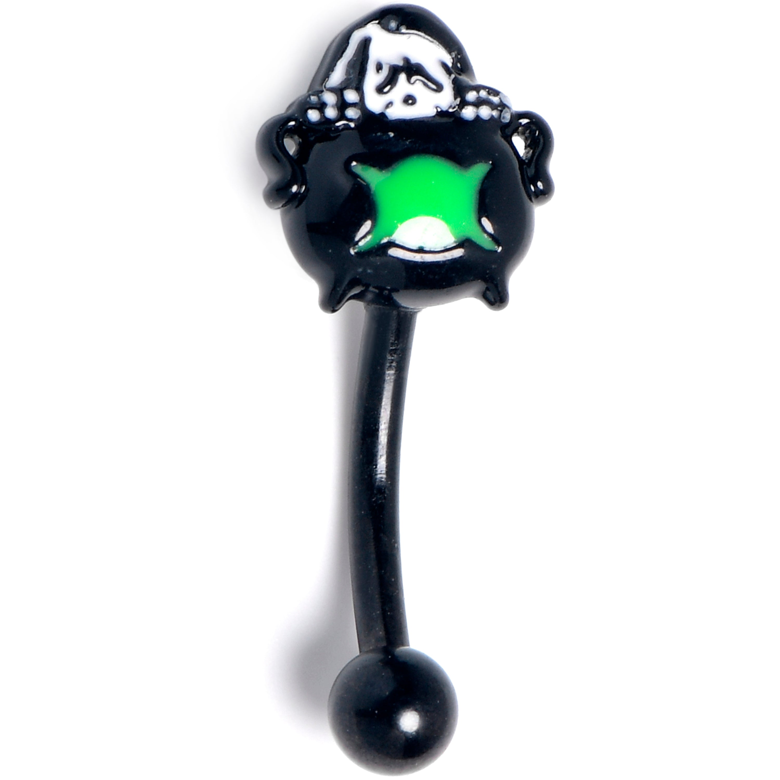 BodyCandy 16G 5/16 Black Triple Moon Cauldron Curved Eyebrow Ring — main product shot