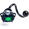 BodyCandy Black Triple Moon Cauldron Halloween Spiral Belly Ring — main product shot
