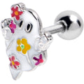 BodyCandy 16G 1/4 Floral Ghost Halloween Cartilage Tragus Earring — main product shot