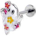 BodyCandy 16G 5/16 Floral Ghost Halloween Labret Monroe Tragus — main product shot